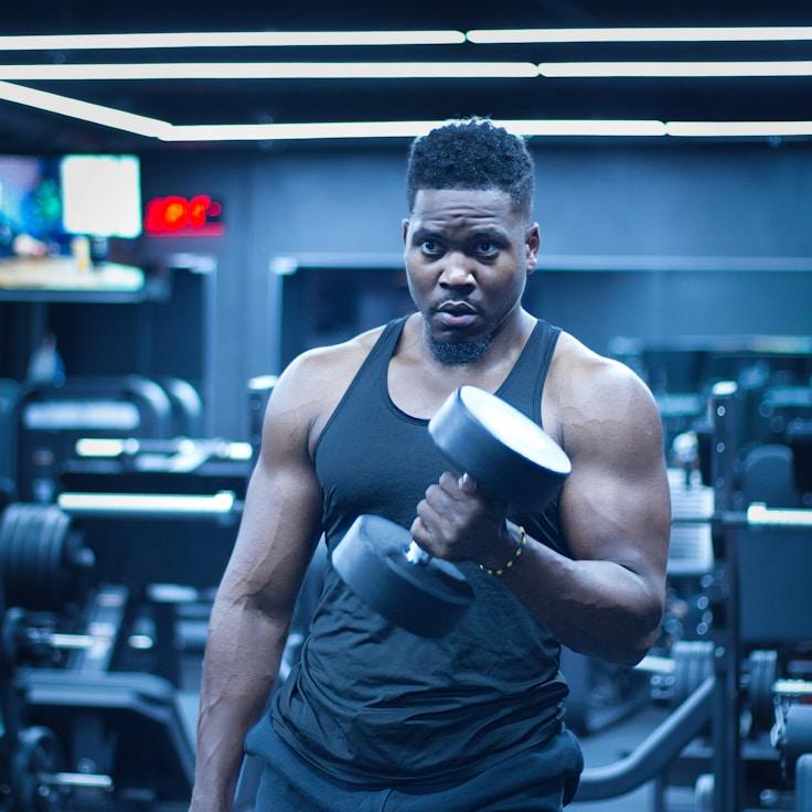 Professional gym interior with weight equipment